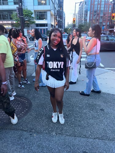 Customer photo review of Tokyo Racer Oversized Top