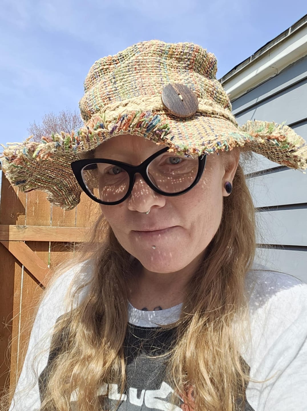 Customer photo review of Rainbow Woven Hemp Hat