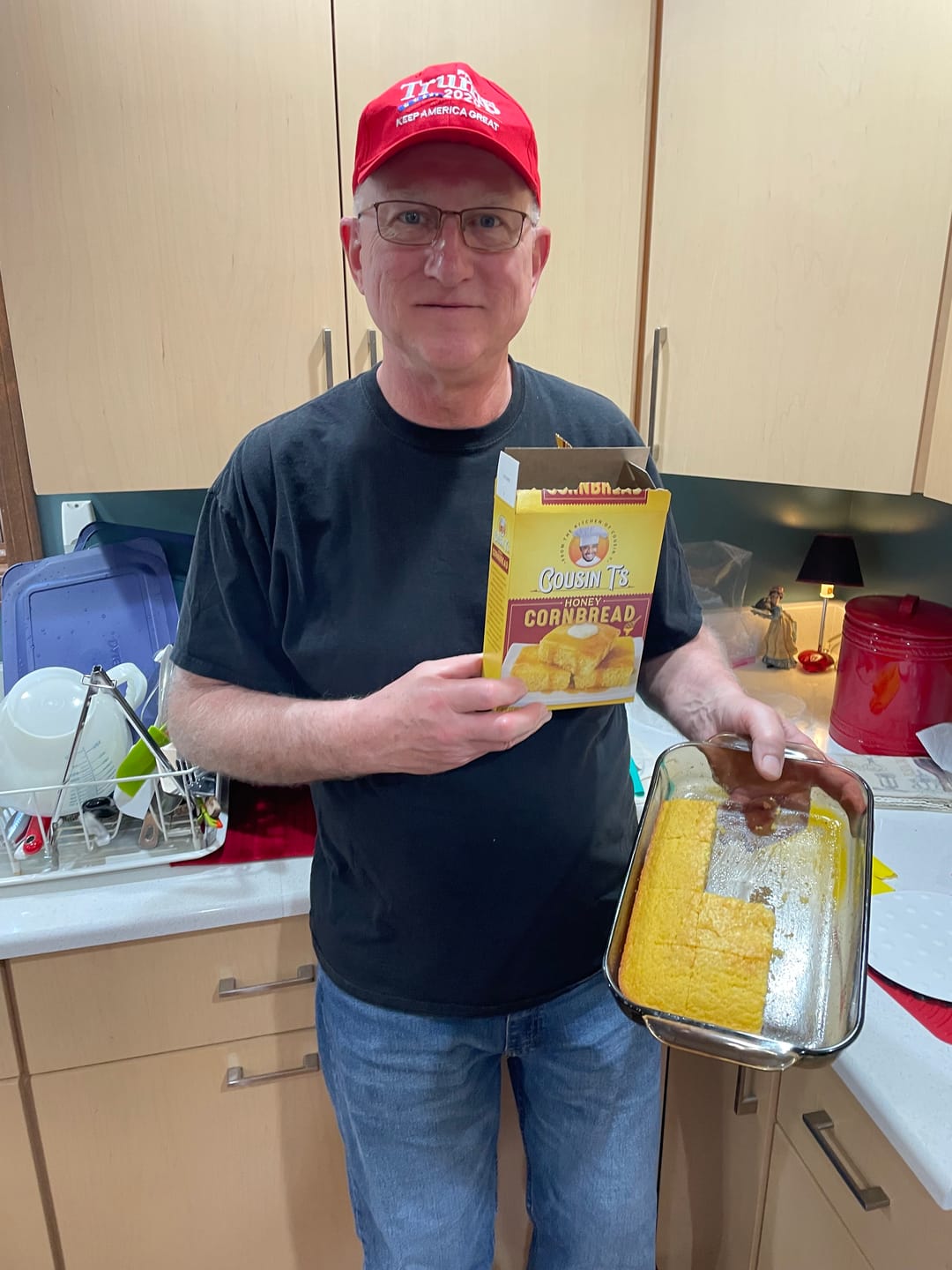 Customer photo review of Cousin T's Gourmet Honey Cornbread Mix