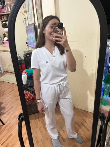 Customer photo review of Straight Cut MoveTech® Scrub Pants - Women / Industrial White