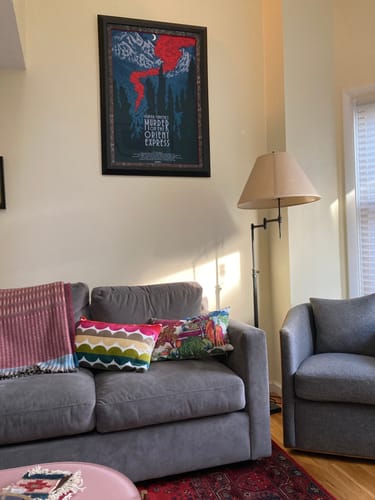 Customer photo review of Kravet Curvy Velvet Stripes Pillow Cover
