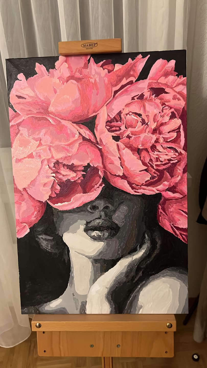 Customer photo review of Malen nach Zahlen - Noir Woman - Premium Painting