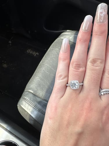 Customer photo review of The Victoria - Silver Wedding Ring Set