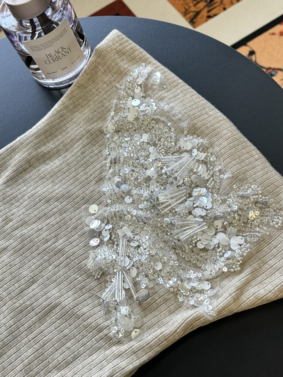 Customer photo review of ROVENTE Embellished Strapless Knit Top