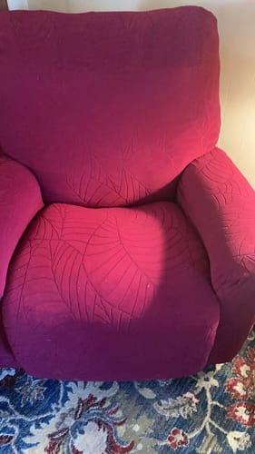 Customer photo review of Jacquard Large Leaf Split Recliner Chair Cover 4/6/8 Pieces