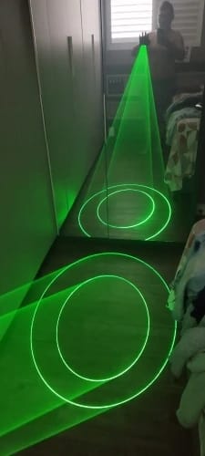 Customer photo review of Green Laser Whirlwind Handheld Laser Cannon for DJ Dancing Club Rotating Lasers Gloves Light Pub Party Laser Show