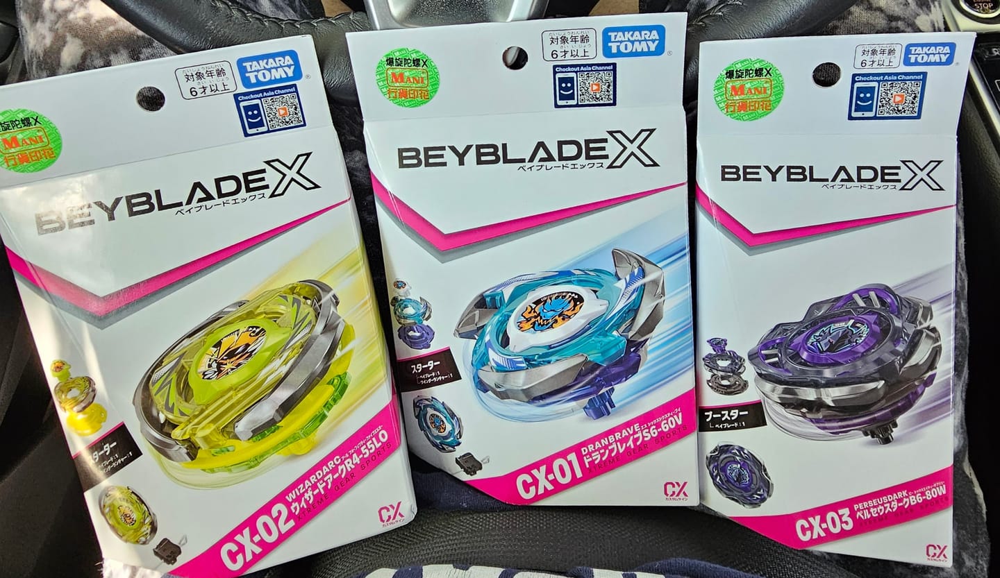 Customer photo review of [Pre-Order] Takara Tomy Beyblade CX Bundle (CX-01, CX-02, CX-03)