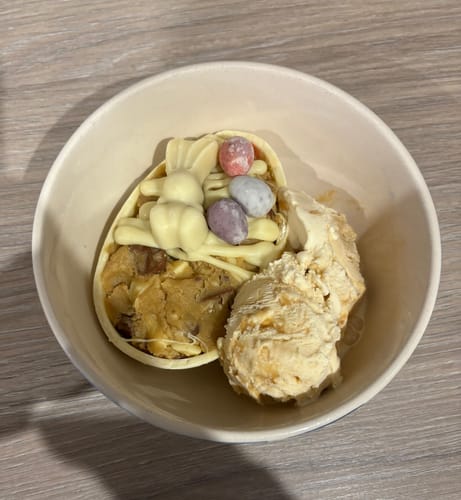 Customer photo review of Cookie dough filled Easter egg