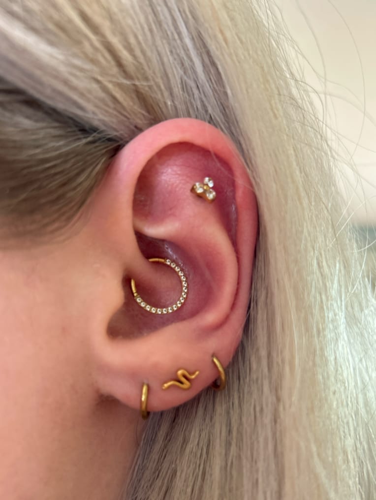 Customer photo review of Crystal Clicker Piercing | Titan