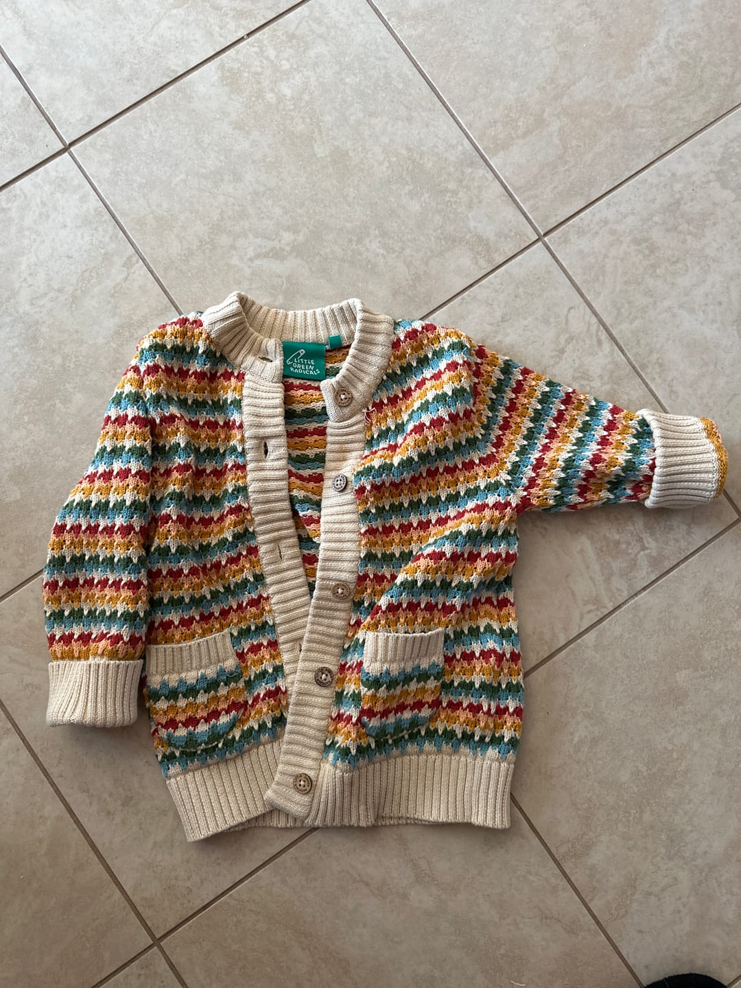Customer photo review of From One To Another Rainbow Days Knitted Cardigan