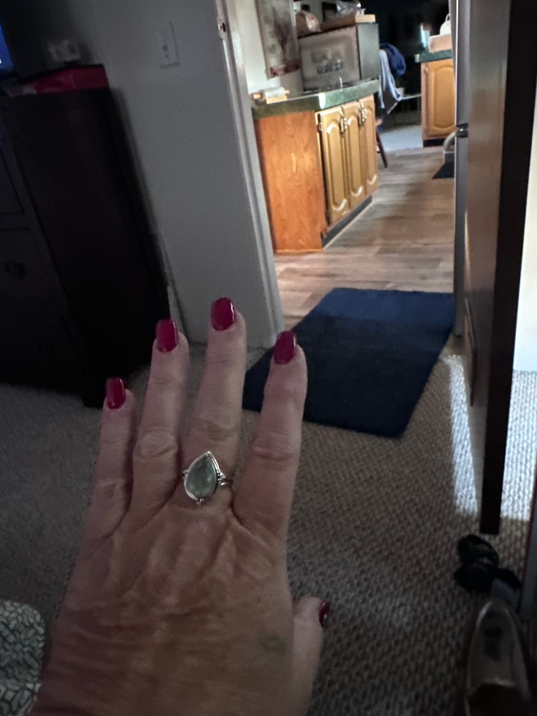 Customer photo review of Teardrop Aquamarine Ring Sterling Silver