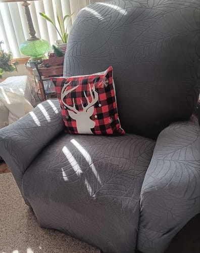 Customer photo review of Jacquard Large Leaf Split Recliner Chair Cover 4/6/8 Pieces