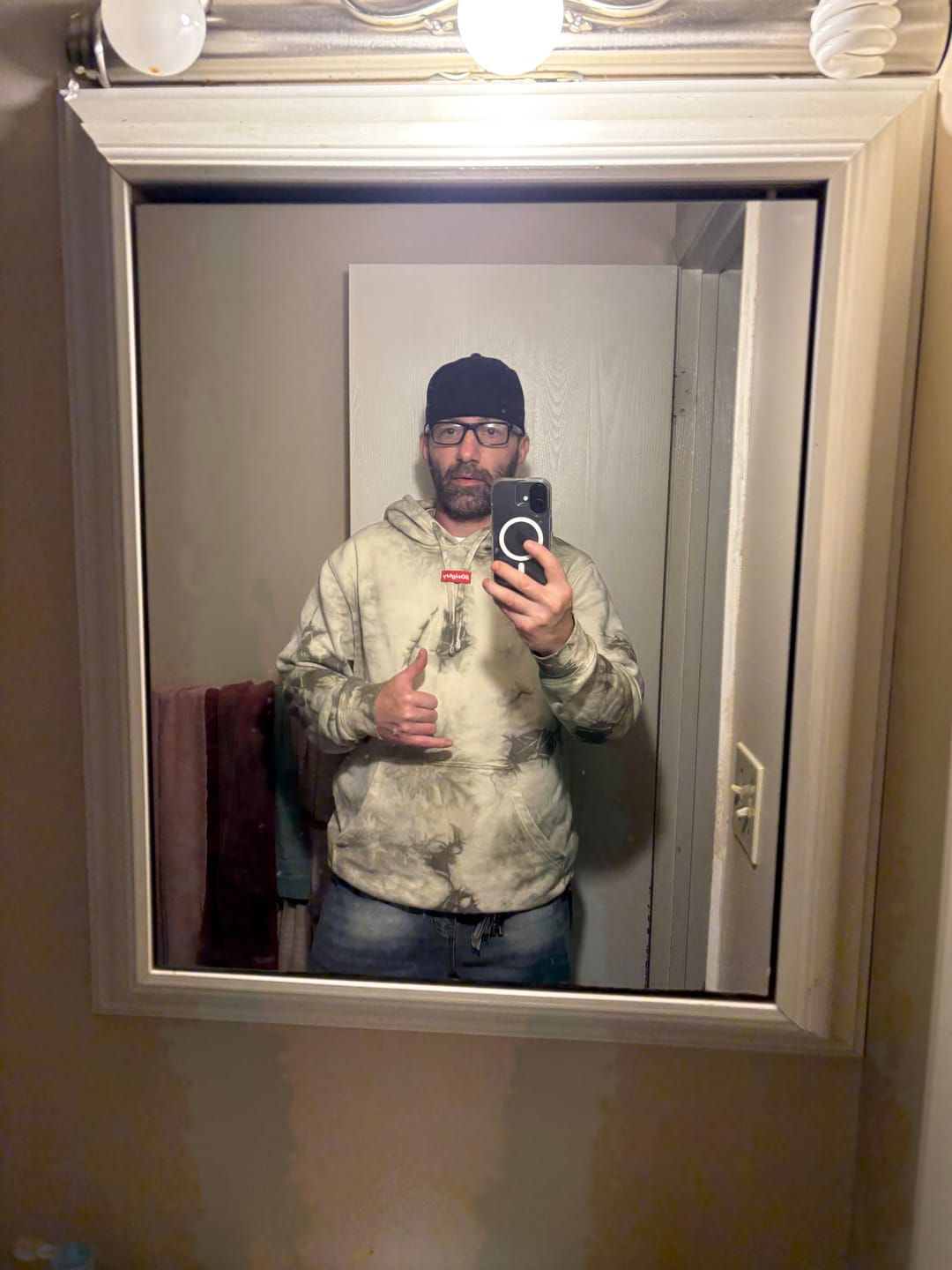 Customer photo review of 80Eighty® Tie Dye Olive Hoodie