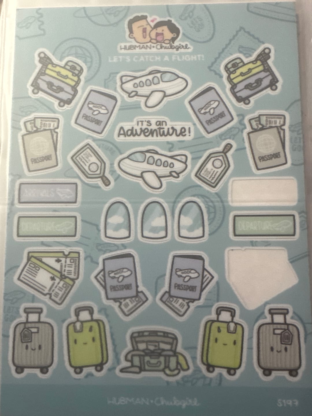 Customer photo review of Let's Catch a Flight Sticker Sheet
