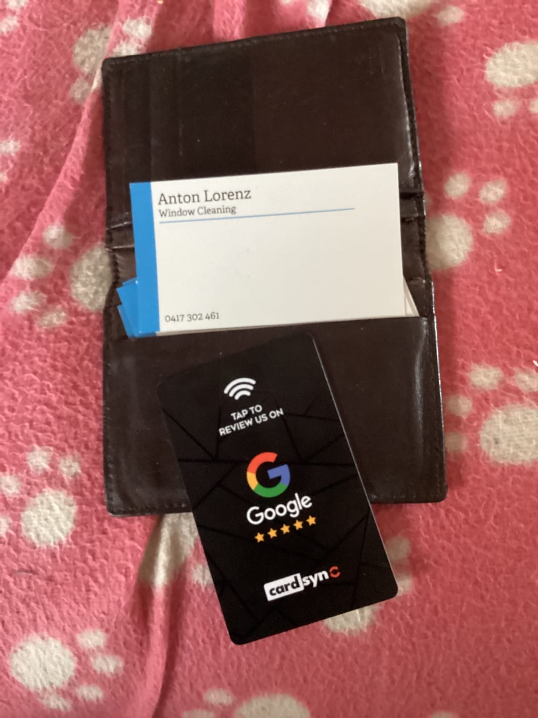 Customer photo review of Google Review Cards