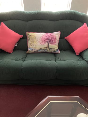 Customer photo review of Riverbank Bunnies Cushion By Catherine Stephenson