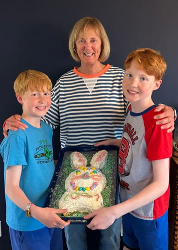 Customer photo review of Daisy Tall Sweatshirt - Blue Stripe