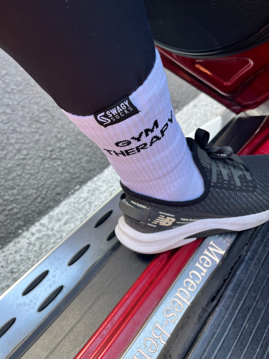 Customer photo review of Gym Therapy - Women's Crew Workout Socks