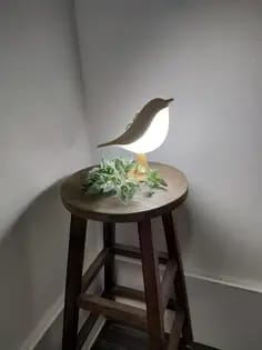 Customer photo review of WOODEN BIRD NIGHT LAMP