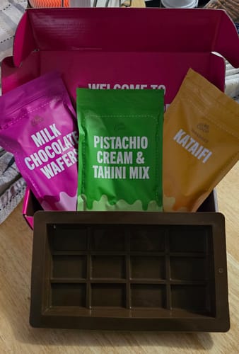 Customer photo review of Viral Pistachio Stuffed Bar Kit