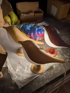 Customer photo review of WOODEN BIRD NIGHT LAMP
