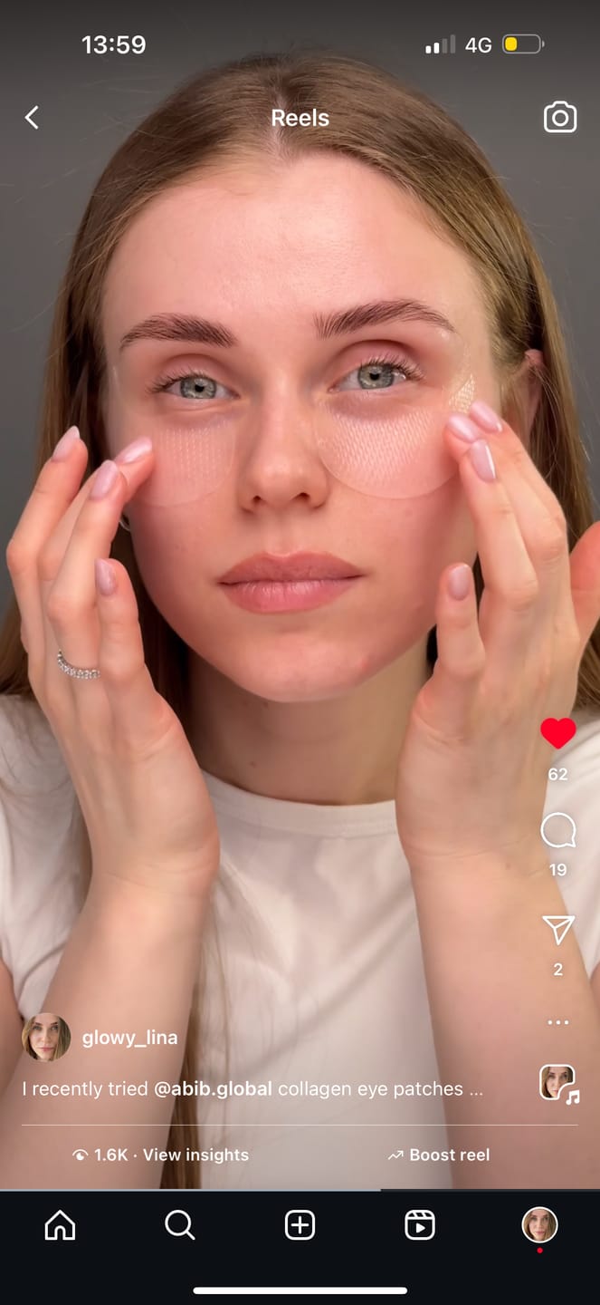 Customer photo review of Collagen eye patch Jericho rose jelly