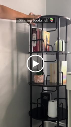 Customer video review of Flycity 3-5 Tier Rotating Bookshelf with 360° Display & Partition Storage