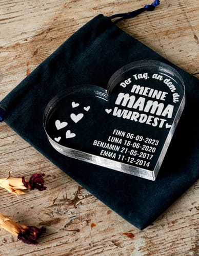 Customer photo review of Der Tag, an dem du meine Mama wurdest – Herz aus Plexiglas