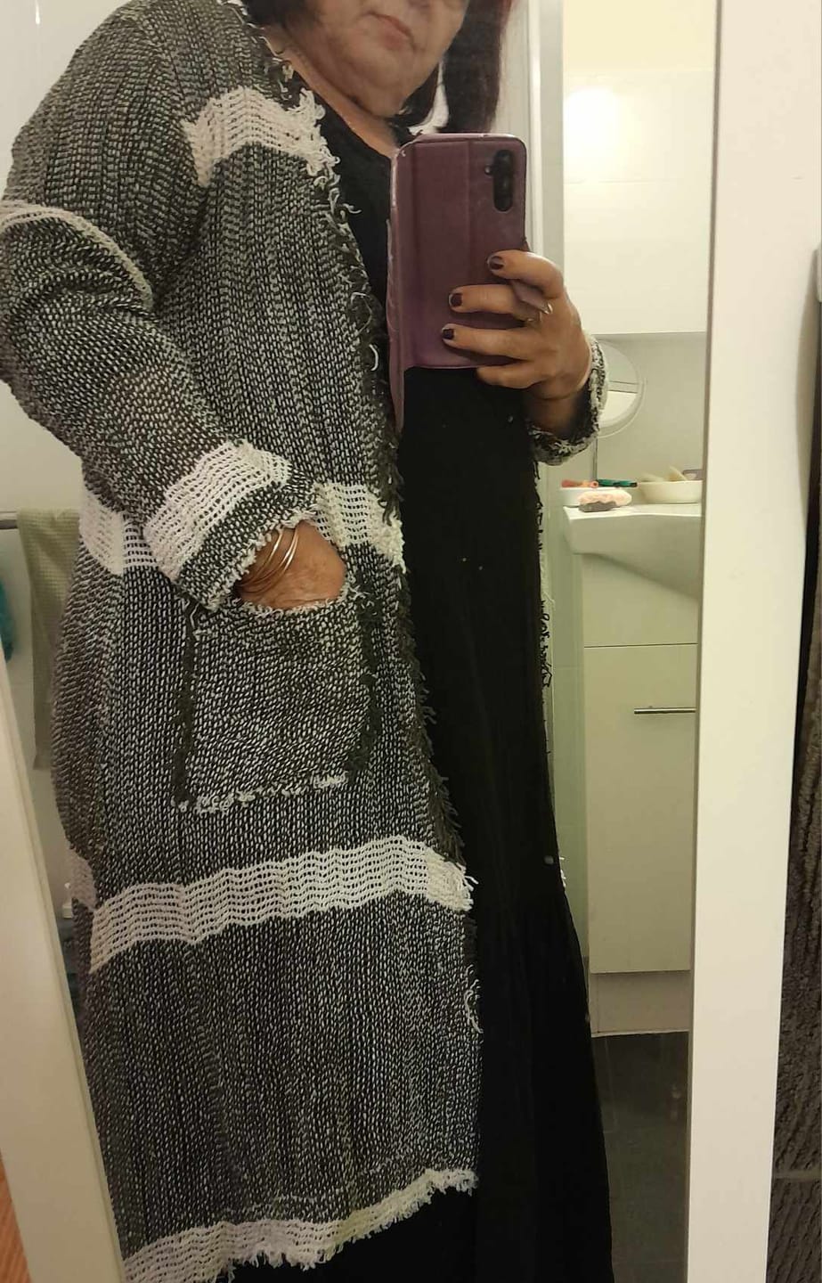 Customer photo review of Mara Linen Jacket in Khaki