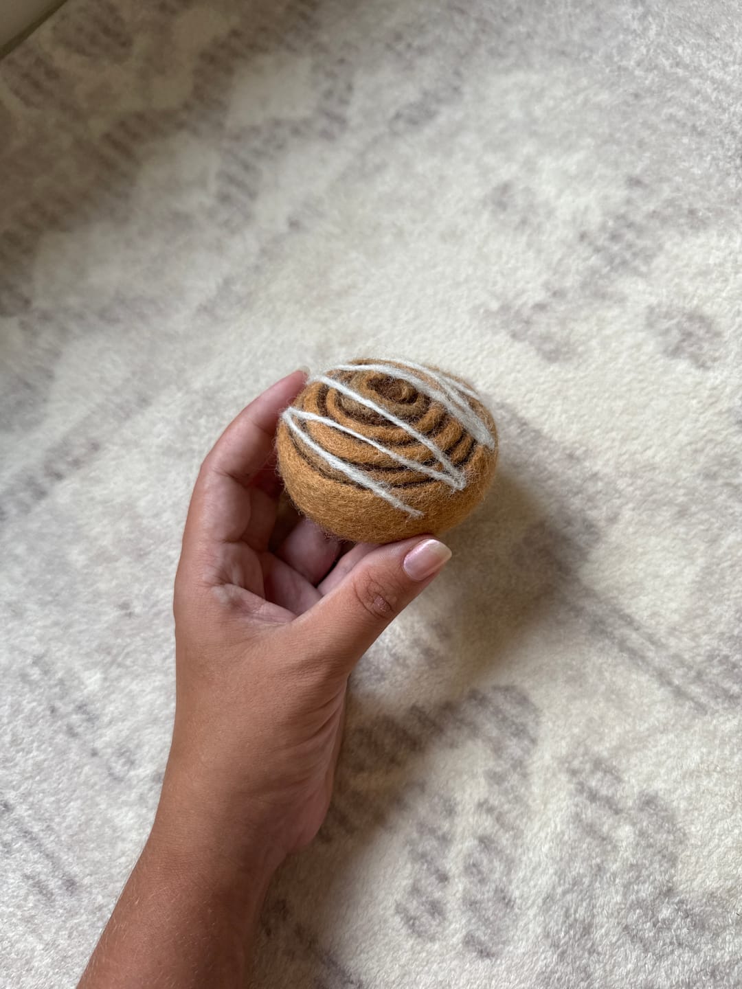 Customer photo review of Felt Cinnamon Roll