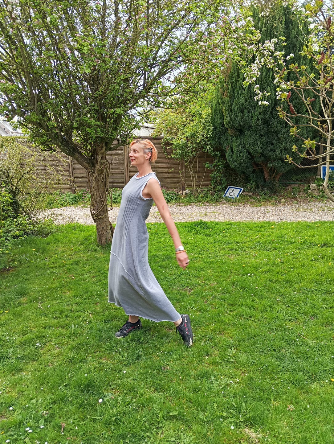Customer photo review of Relaxed-Fit Grey Maxi Dress