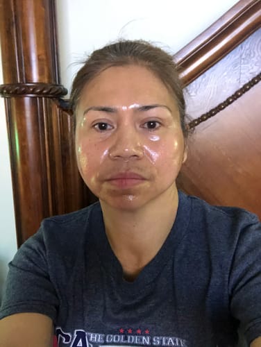Customer photo review of Collagen Night Wrapping Mask