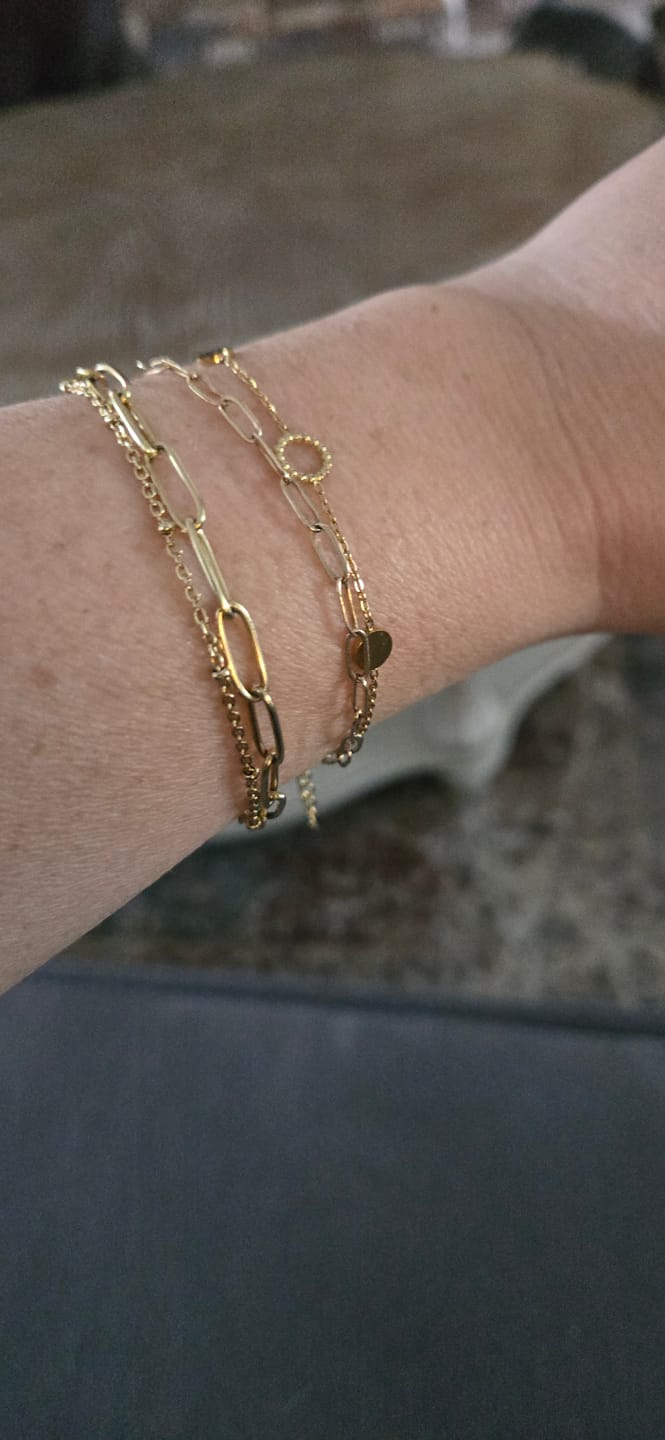 Customer photo review of Modern Paper Clip Chain Bracelet