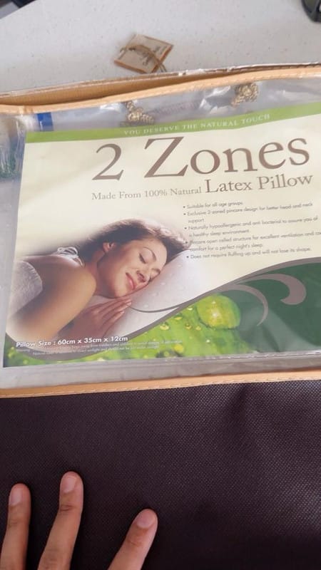 Customer photo review of Getha 2 Zone Latex Pillow (Cotton Fabric / Tencel Fabric)