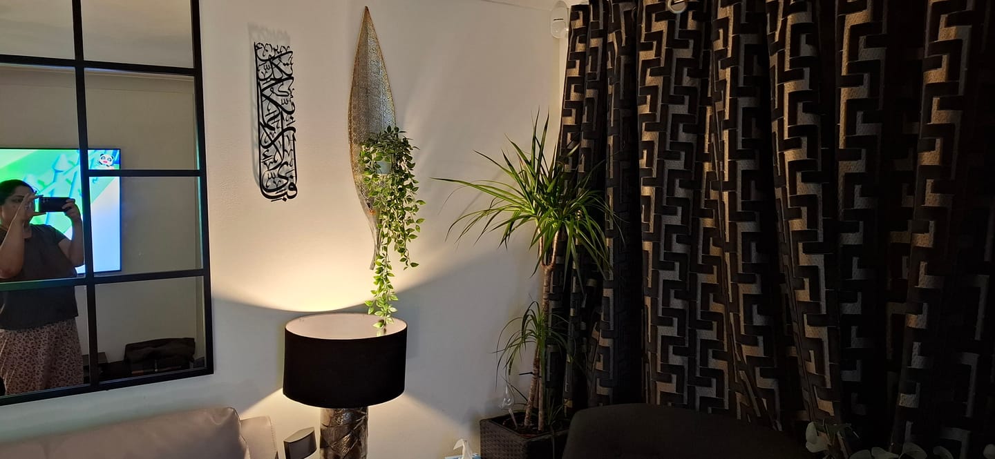 Customer photo review of Set of Surah Rahman 13 and Surah Baqara 152 Metal Islamic Wall Art