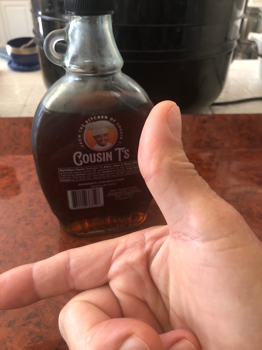 Customer photo review of Cousin T's Pure Maple Syrup