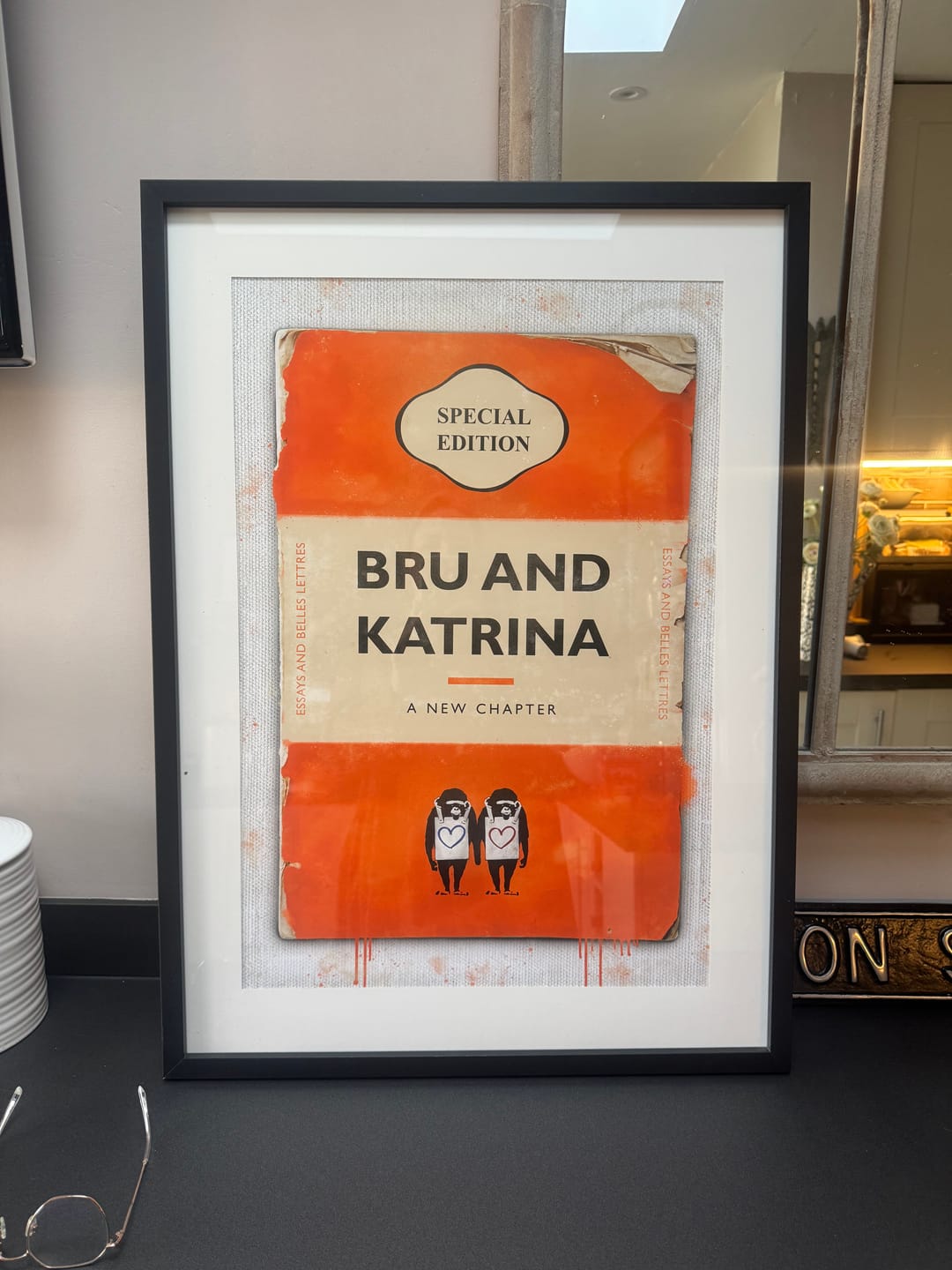 Customer photo review of Personalised Book Cover Art Print (Couples Edition)