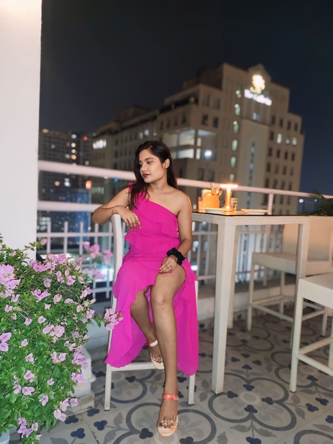 Customer photo review of Atlee Ruffled Maxi Dress in Pink