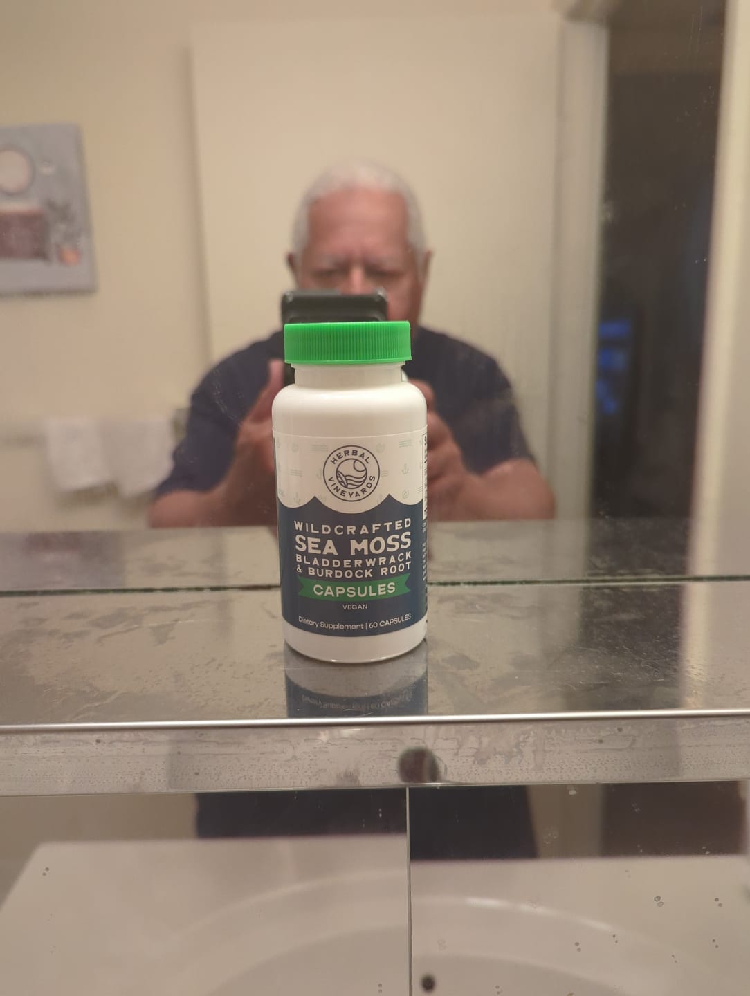 Customer photo review of ORGANIC SEA MOSS, BLADDERWRACK & BURDOCK ROOT VEGETABLE CAPSULES (1500 MG) - 60 Capsules
