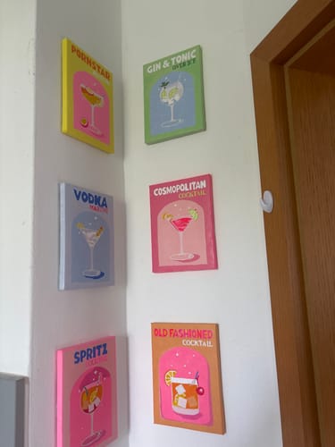 Customer photo review of Malen nach Zahlen - 6 Mini-Gemälde |  Buntes Cocktail-Set