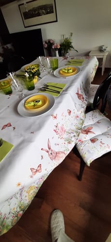 Customer photo review of Cuscini Pasqua per Sedie Coprisedia Pasqua 6 Pezzi Tulipani