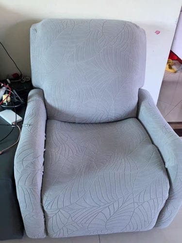 Customer photo review of Jacquard Large Leaf Split Recliner Chair Cover 4/6/8 Pieces