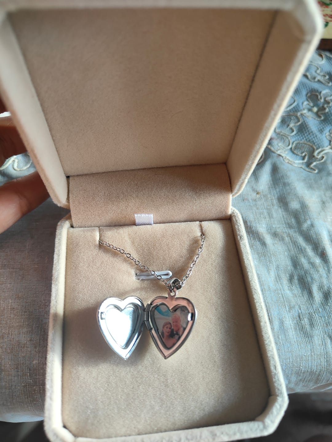 Customer photo review of Printave™ Personalized Heart Locket Necklace