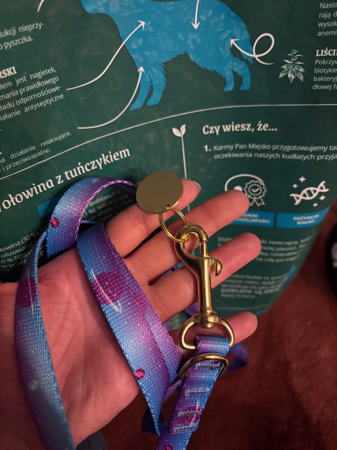 Customer photo review of Smycz przepinana "Stardust" - złote okucia