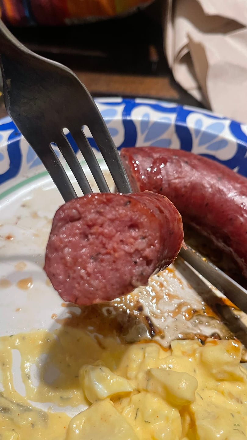 Customer photo review of Oxtail Infused Beef Sausage