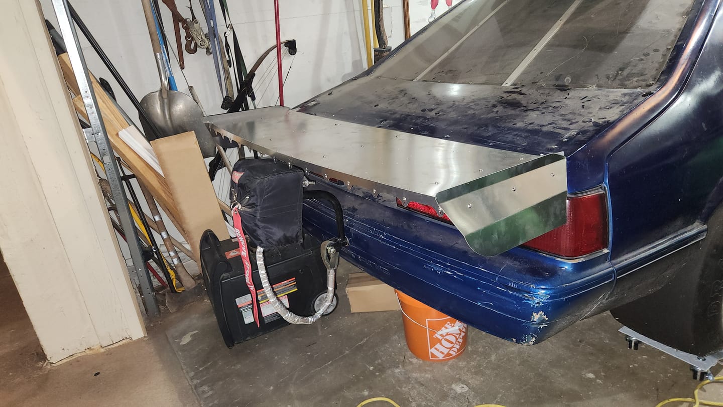 Customer photo review of Motion Raceworks Foxbody Mustang Hatchback 15" Strutless Drag Wing 31-140