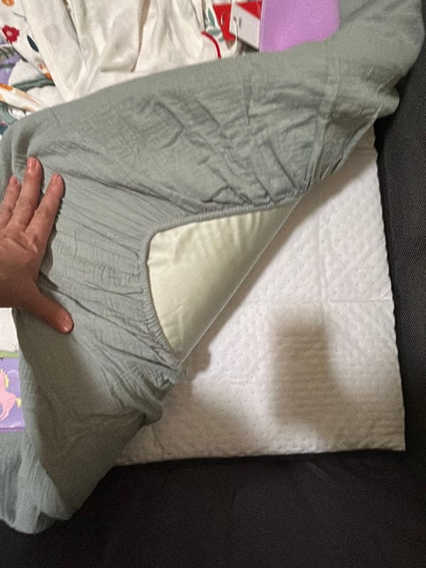 Customer photo review of Getha Playpen Foldable Floor Mat Case - TENCEL™ Nano Silver Fabric