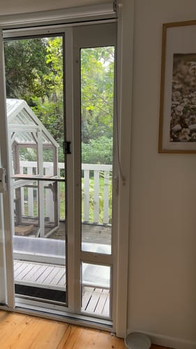 Customer photo review of Patio Pet Door Insert [Colour: White] [Size: Medium]