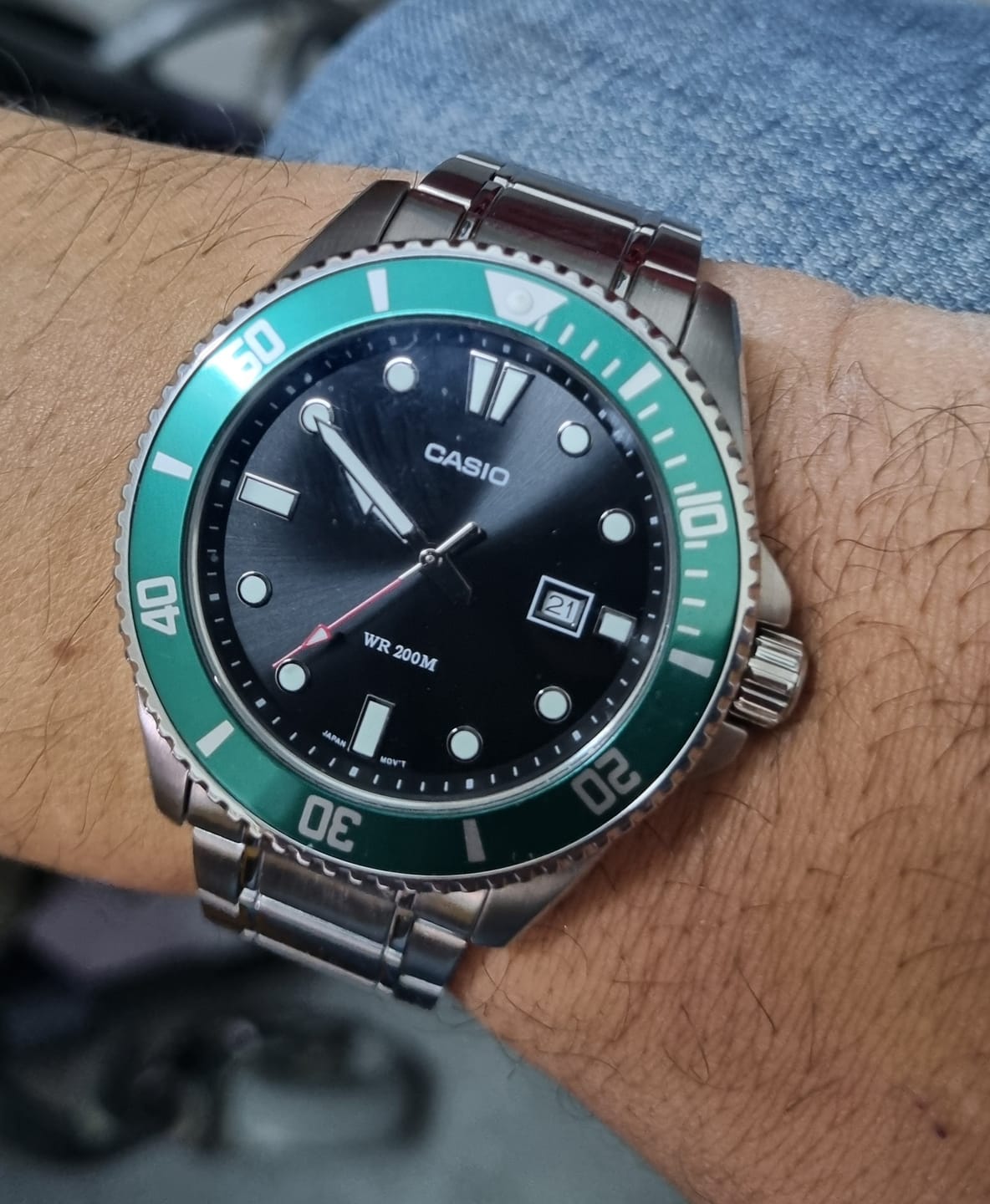 Customer photo review of Reloj Casio Submariner Marlin Duro MDV-107D-3AV Kermit Buceo