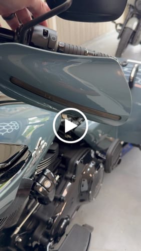 Customer video review of Color Matched hand guard with LED for Harley Touring & Softails